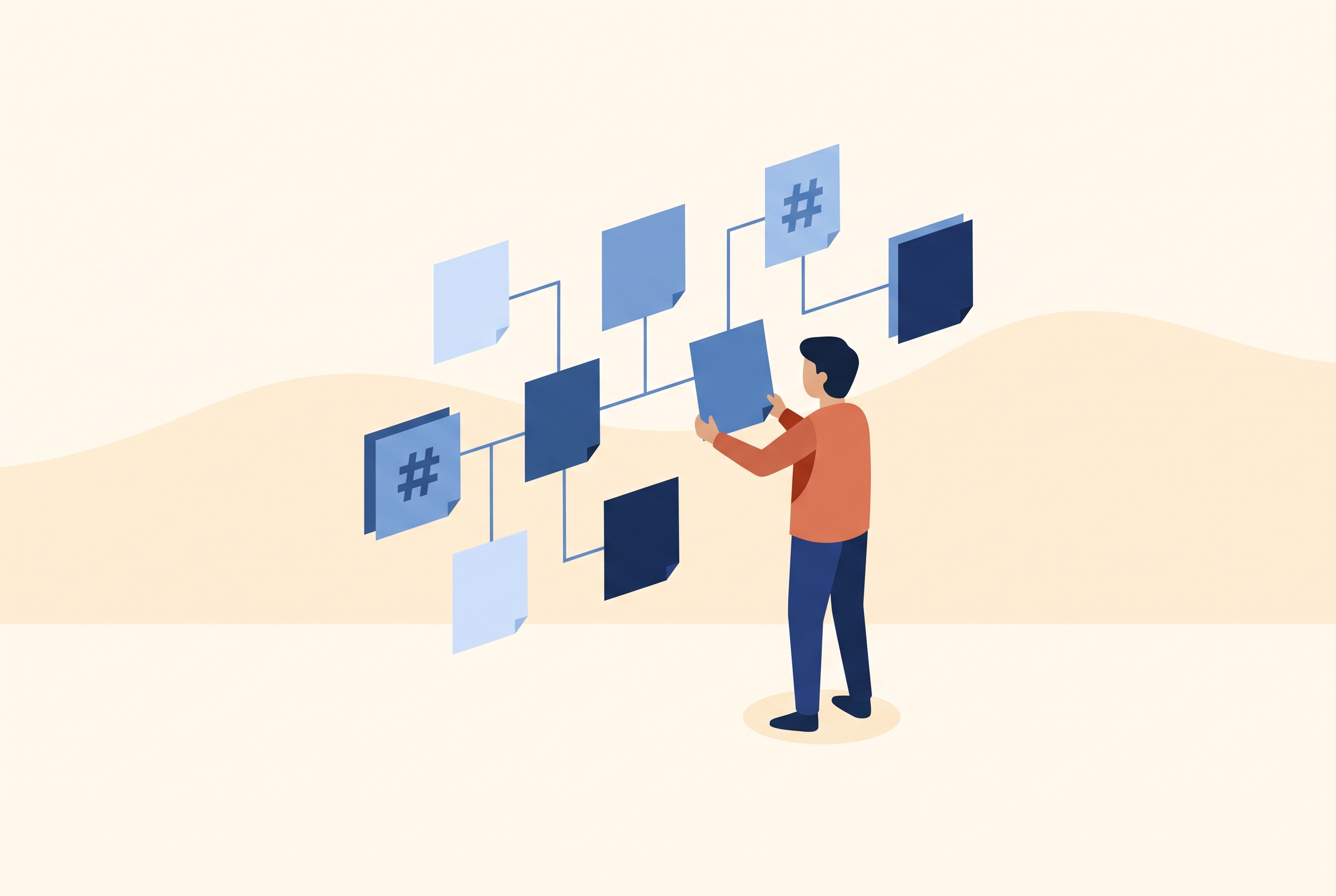 Markdown as a living knowledge base illustration